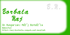 borbala maj business card